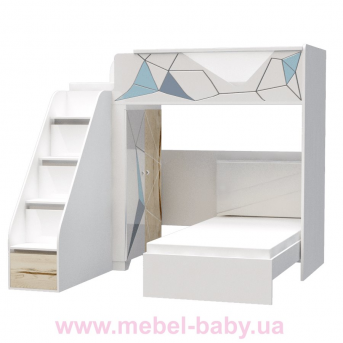 Двухъярусная кровать O-M-001 Origami Эдисан 90x190 белый