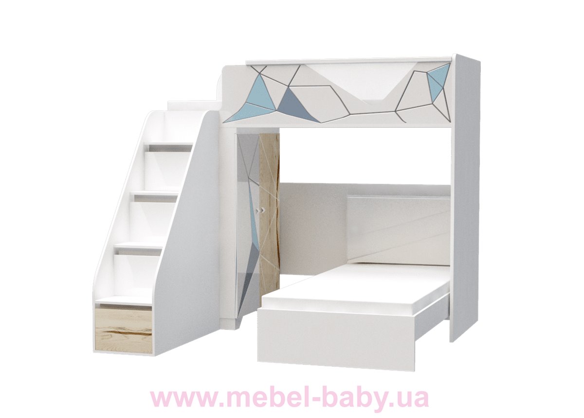 Двухъярусная кровать O-M-001 Origami Эдисан 90x190 белый