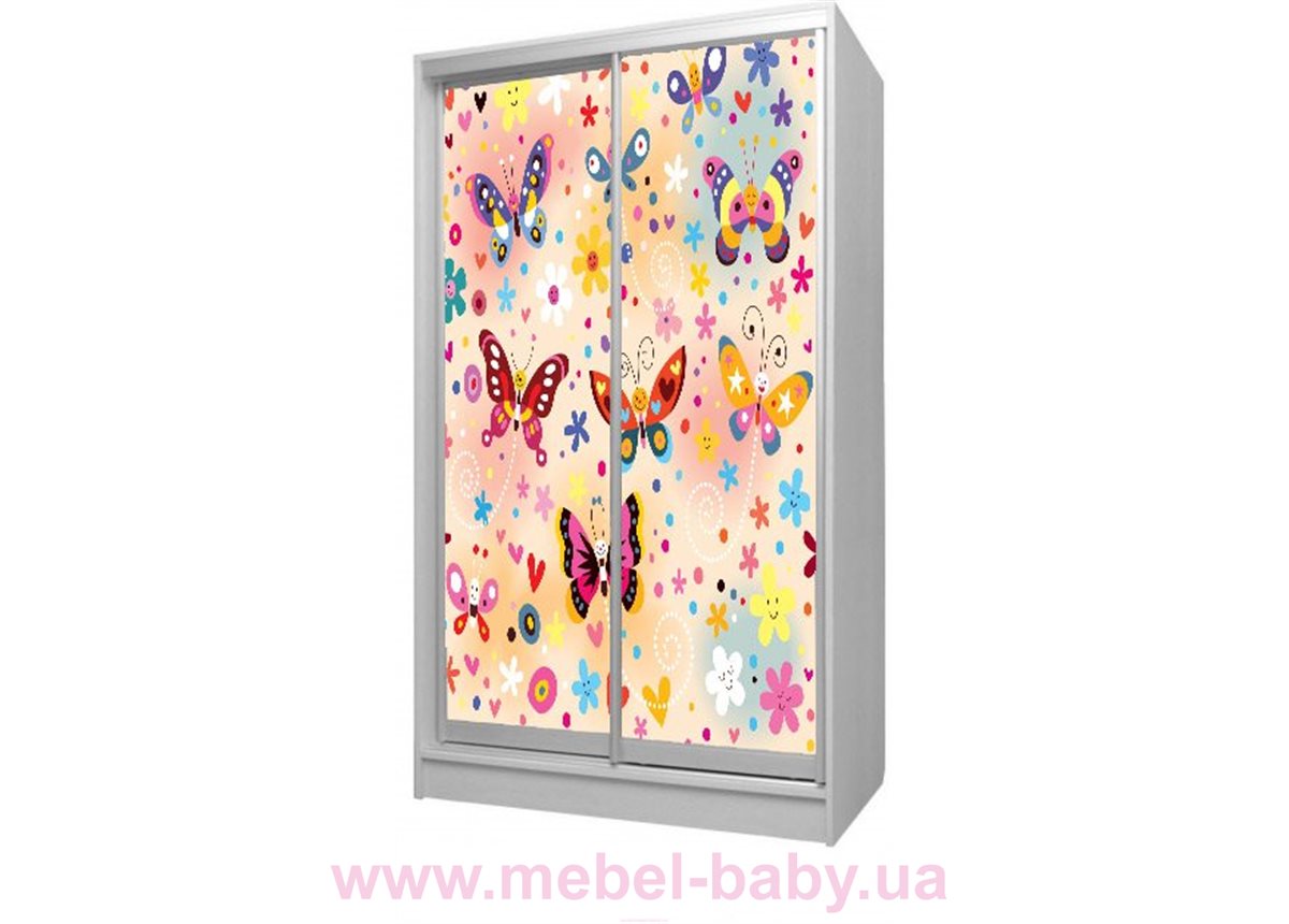 Шкаф-купе Бабочки 6 Viorina-Deko 1200 серый