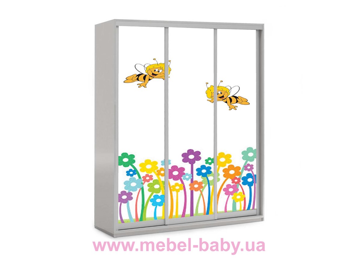 Шкаф-купе Пчёлки 4 Viorina-Deko 1600 серый