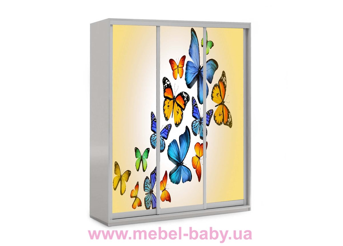 Шкаф-купе Бабочки 7 Viorina-Deko 1600 серый
