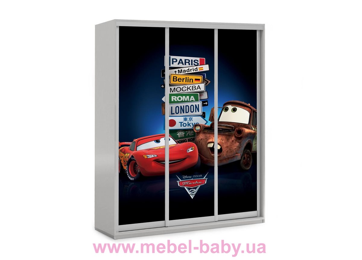 Шкаф-купе Тачки 9 Viorina-Deko 1600 серый