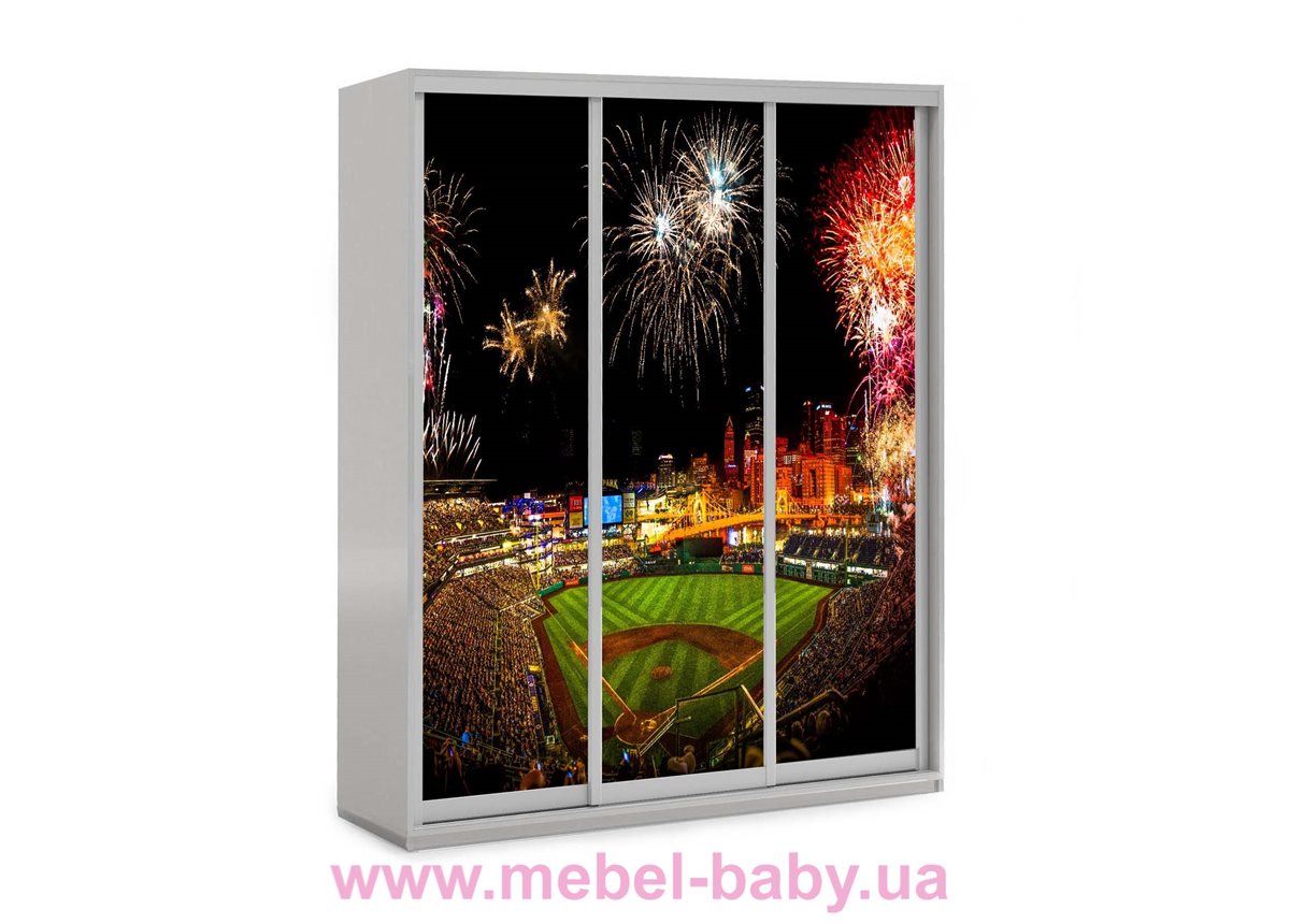 Шкаф-купе Фейерверк 14 Viorina-Deko 1600 серый