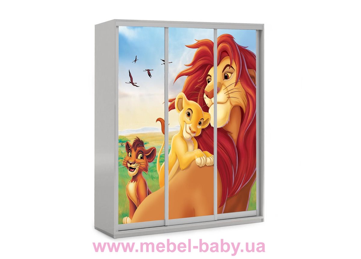 Шкаф-купе Король Лев 18 Viorina-Deko 1600 серый