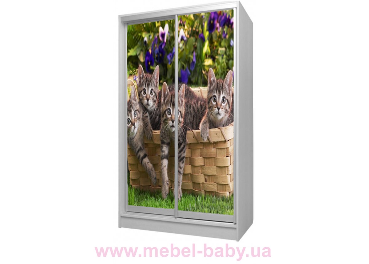 Шкаф-купе Котята 51 Viorina-Deko 1200 серый