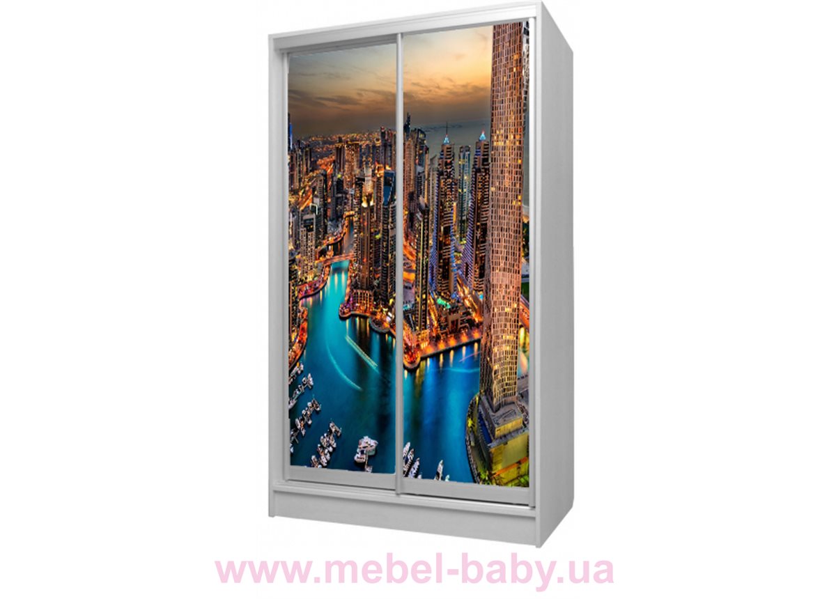 Шкаф-купе Город 75 Viorina-Deko 1200 серый