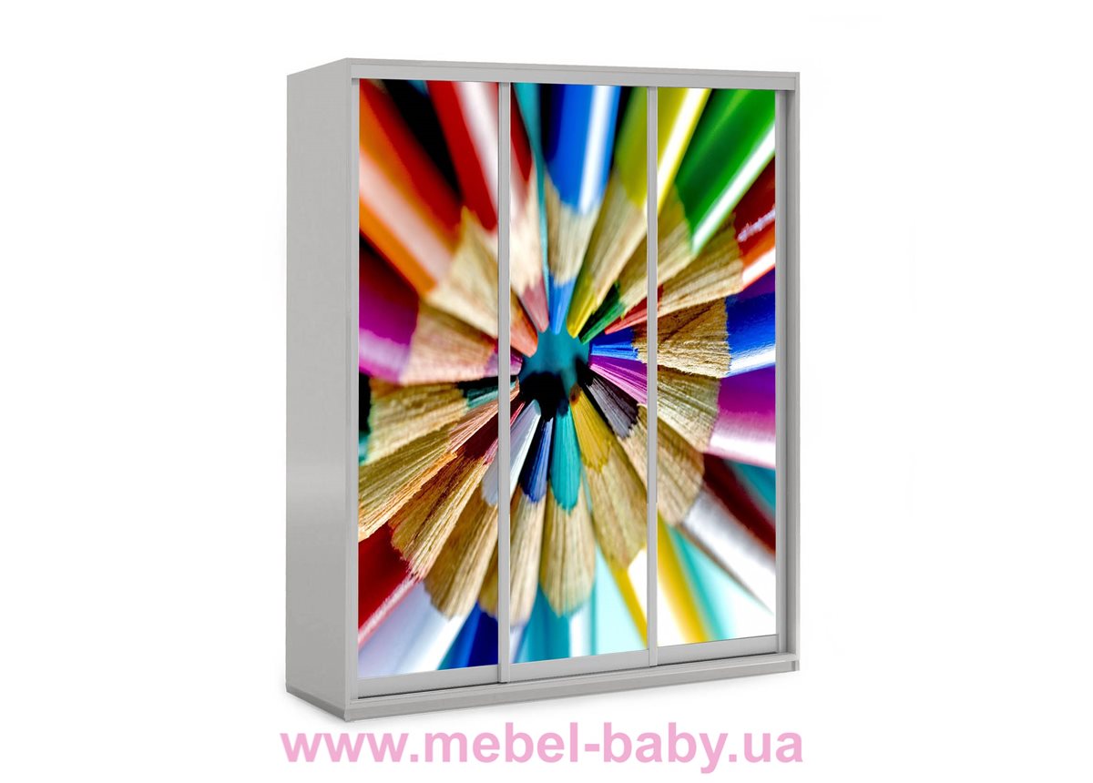 Шкаф-купе Цветные карандаши 37 Viorina-Deko 1600 серый