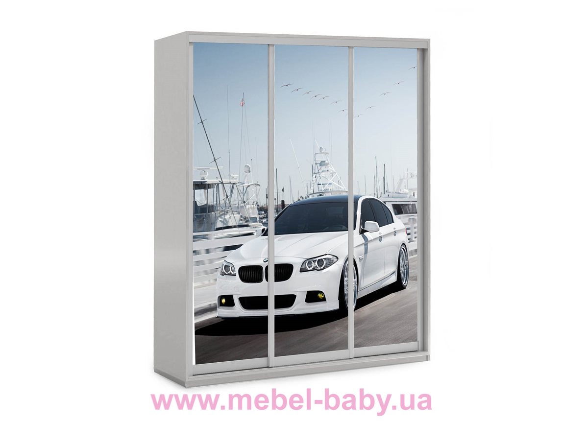 Шкаф-купе Белый автомобиль 38 Viorina-Deko 1600 серый