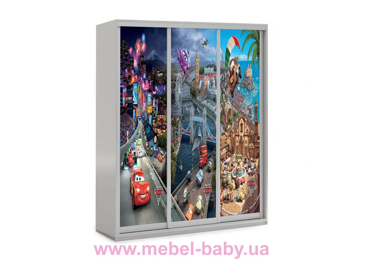 Шкаф-купе Мультфильм Тачки 43 Viorina-Deko 1600 серый