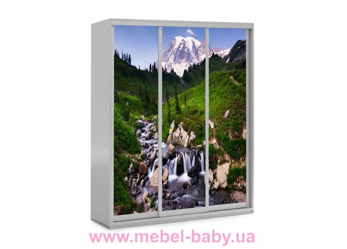 Шкаф-купе Водопад 47 Viorina-Deko 1600 серый