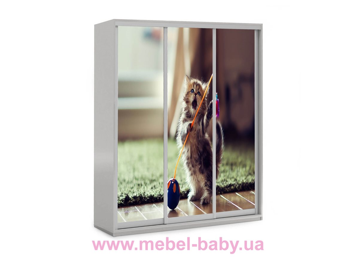 Шкаф-купе Котёнок 50 Viorina-Deko 1600 серый