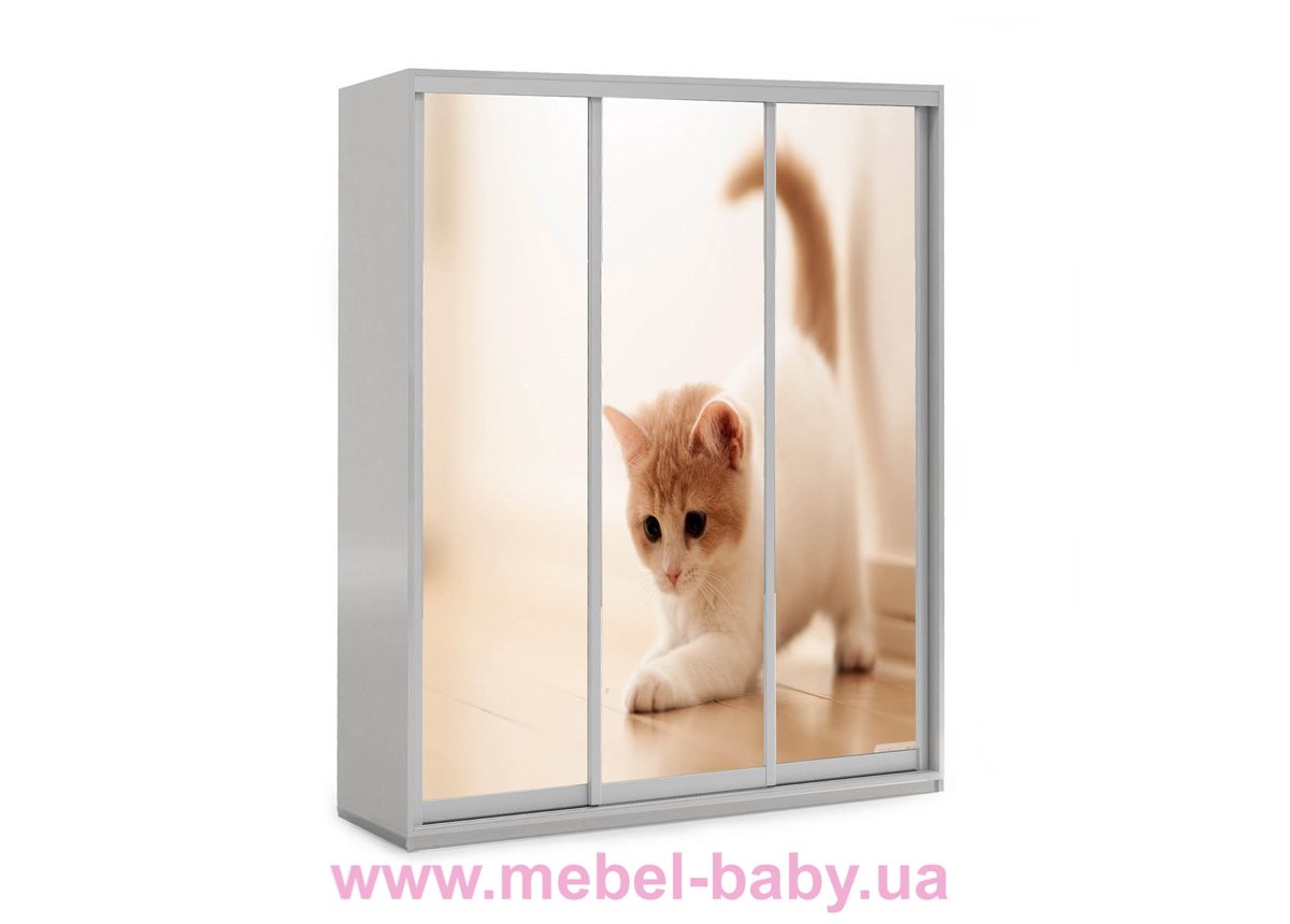 Шкаф-купе Котёнок 58 Viorina-Deko 1600 серый