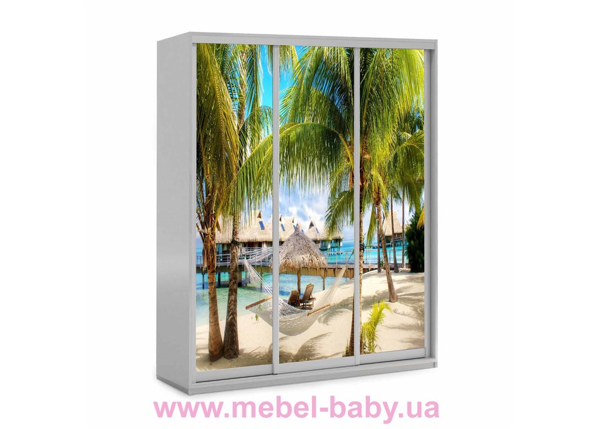 Шкаф-купе Пляж 66 Viorina-Deko 1600 серый