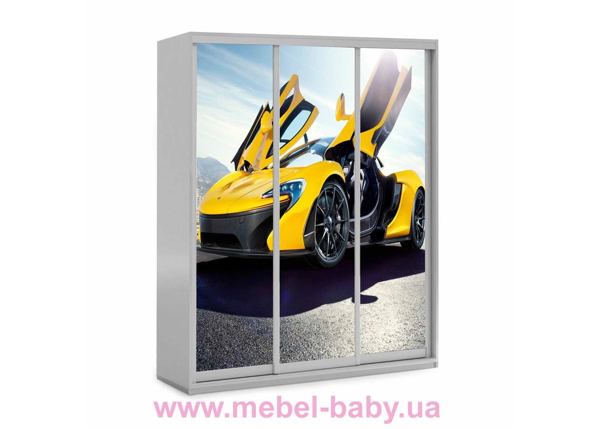 Шкаф-купе Желтый автомобиль 67 Viorina-Deko 1600 серый