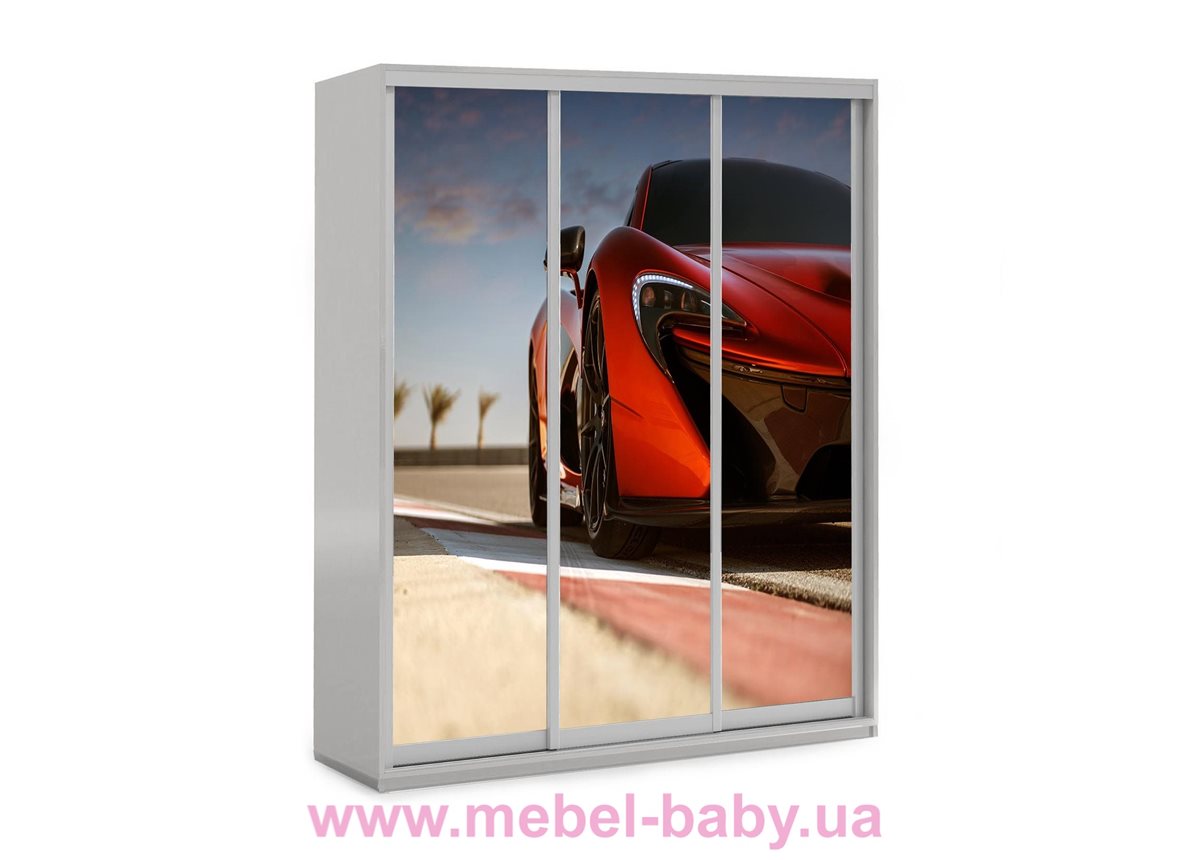 Шкаф-купе Красный автомобиль 76 Viorina-Deko 1600 серый