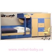 Детская двухъярусная кровать со шкафом и комодом (а8) Мерабель 80x190