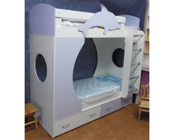 Кровать детская двухъярусная "Дельфин" (а21-2) Мерабель 80x190