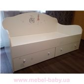 Кроватка диванчик Гламур с ящиком и бортиком MebelKon 80x170