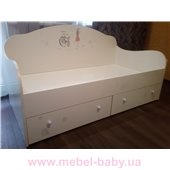 Кроватка диванчик Гламур с ящиком и бортиком MebelKon 80x190