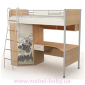 Кровать + стол с рисунком  M-16-2  Briz 90х200 дуб родос