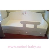 Кроватка диванчик Гламур с ящиком и бортиком MebelKon 80x190