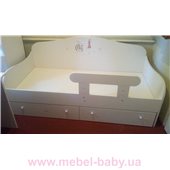 Кроватка диванчик Гламур с ящиком и бортиком MebelKon 80x160