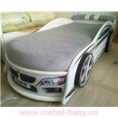 Кровать машина BMW 70х155 с подъемным механизмом с матрасом и спойлером MebelKon