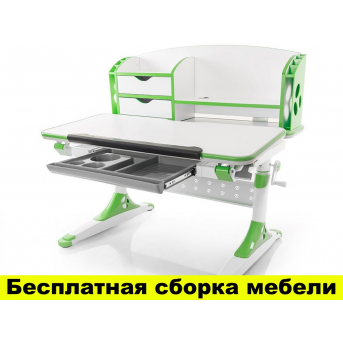 Стол Evo-kids Aivengo (M) Green (арт.Evo-700 WZ) - столешница  белая / ножки белые с зеленым
