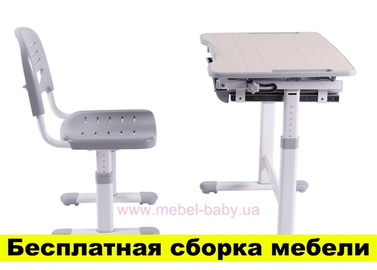 Комплект FunDesk Парта и стул-трансформеры PICCOLINO GREY