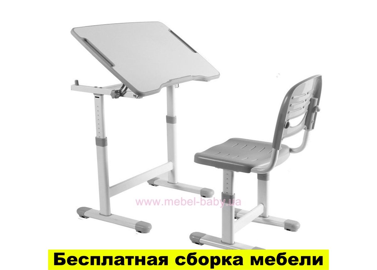 Комплект FunDesk Парта и стул-трансформеры PICCOLINO II GREY