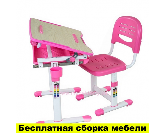 Комплект FunDesk Парта и стул-трансформеры BAMBINO PINK Комплект FunDesk Парта и стул-трансформеры BAMBINO PINK