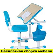 Комплект FunDesk Парта и стул-трансформеры PICCOLINO ІІ BLUE