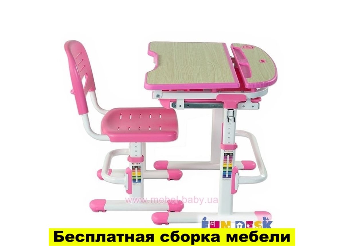 Комплект FunDesk Парта и стул-трансформеры Sorriso Pink