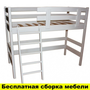 Кровать-чердак низкая Снови Белая Ирель 150