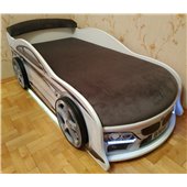 Кровать машина BMW 70х155 с подъемным механизмом с матрасом и спойлером MebelKon