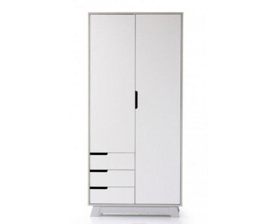 Шкаф 850 Manhattan (с ящиками) Верес Бело-серый
