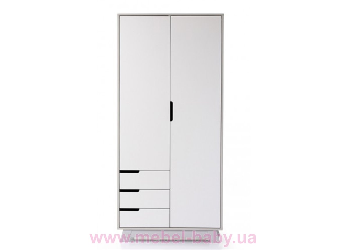 Шкаф 850 Манхэттен (с ящиками) Верес Бело-серый