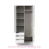 Шкаф 850 Манхэттен (с ящиками) Верес Бело-серый
