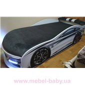 Кровать машина BMW 80х180 без подъемного механизма с матрасом и спойлером MebelKon