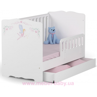 Распродажа_Не качающаяся кроватка для новорожденных Baby Серия Magic Princess 431 Meblik Белый 70х140 с ящиком