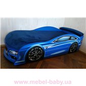 Кровать машина BMW 80х180 без подъемного механизма с матрасом и спойлером MebelKon