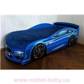Кровать машина BMW 80х180 без подъемного механизма с матрасом и спойлером MebelKon