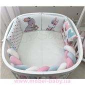 Art Design Зайчики розовый  (6 предметов) для круглых кроваток Маленькая Соня