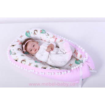 Кокон - гнездышко для новорожденного 90х65 Мирамель розовый