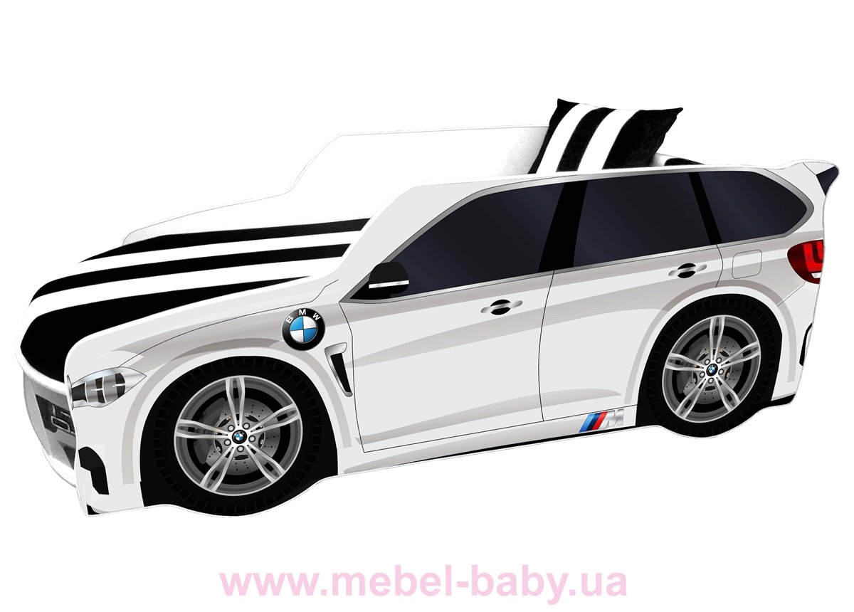 Кровать-машина BMW серии PREMIUM Viorina Deko 1800x800 мм + мягкий спойлер + подушка