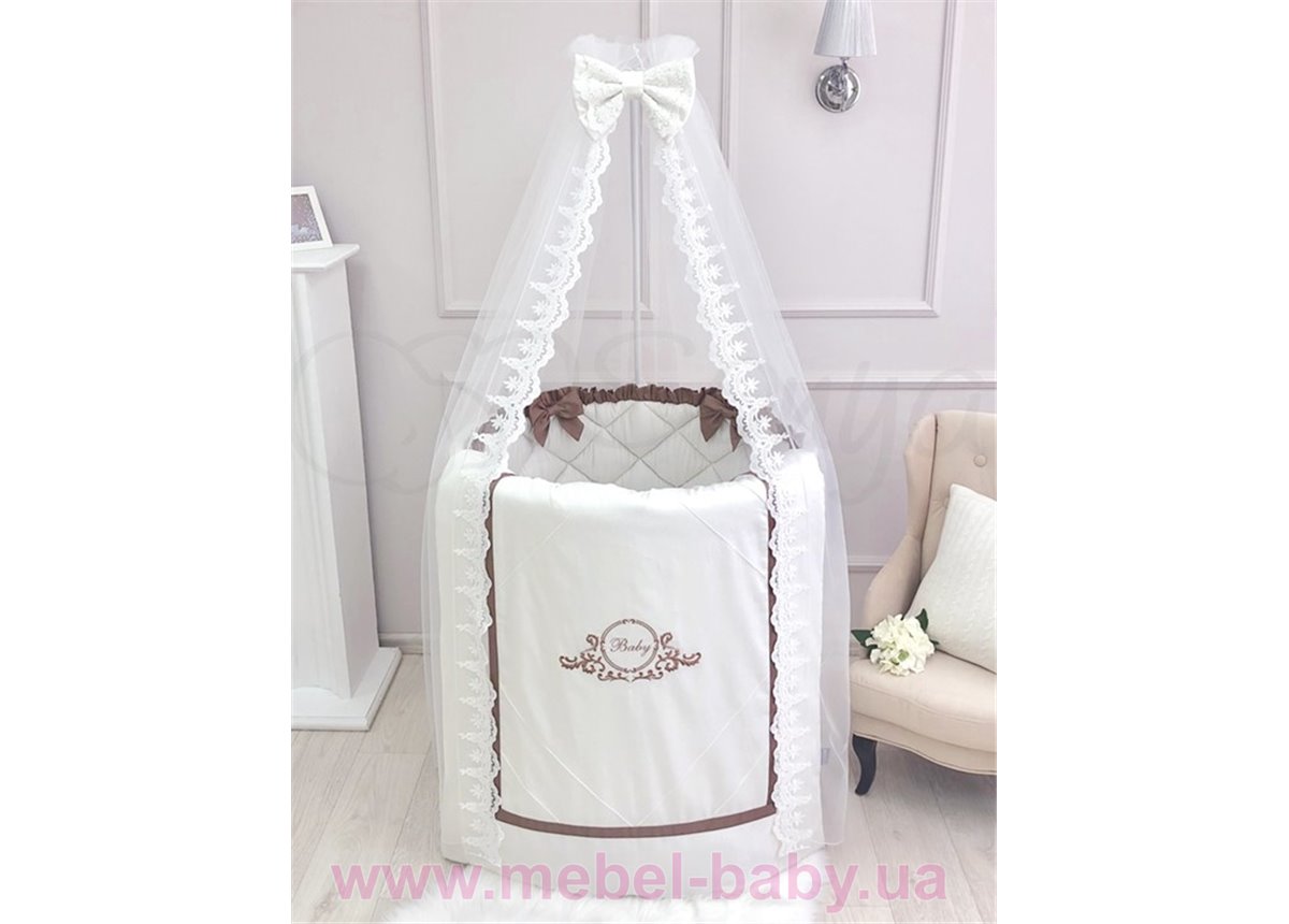 Комплект в овальную кроватку Belissimo шоколад 7 предметов Маленькая Соня