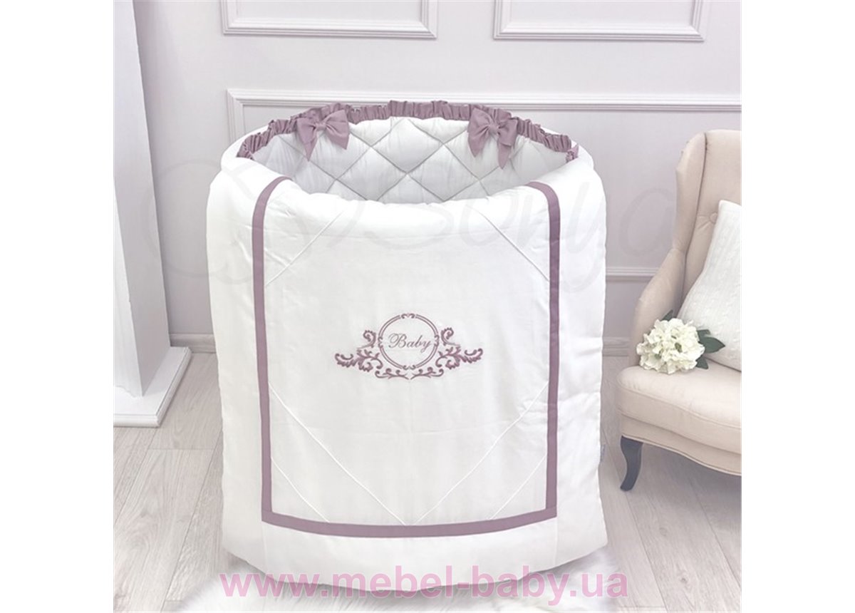 Комплект в овальную кроватку Belissimo пудра 6 предметов Маленькая Соня