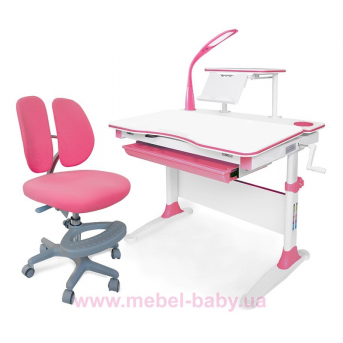 Комплект (стол+полка+кресло+лампа) Evo-30 PN Pink Evo-kids розовый