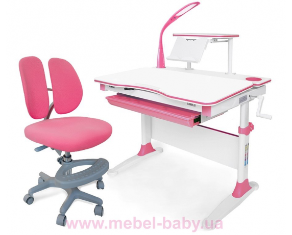 Комплект (стол+полка+кресло+лампа) Evo-30 PN Pink Evo-kids розовый