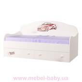 Кроватка диванчик Гонщик с ящиком и бортиком MebelKon 80х190